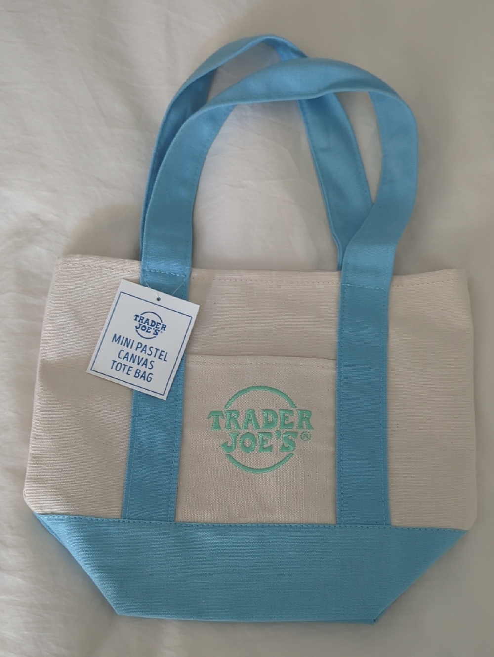 Trader Joe's Mini Pastel Canvas Tote Bag